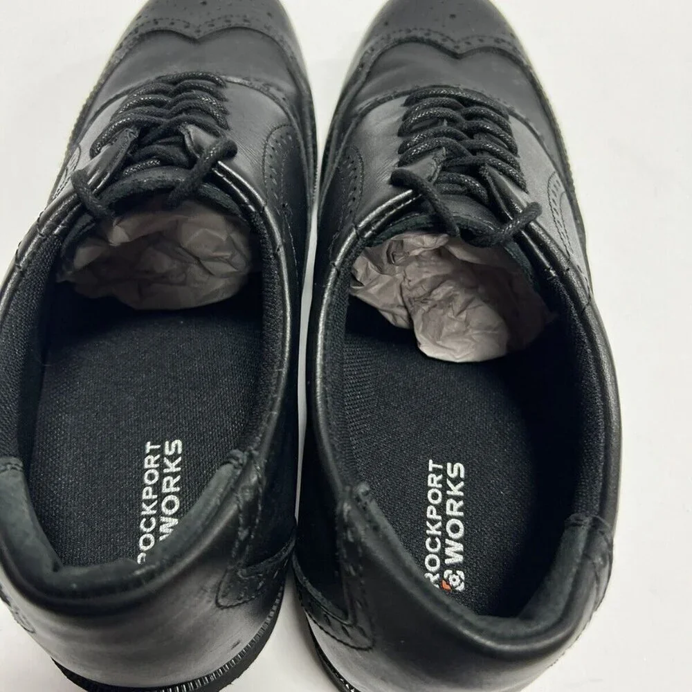 Rockport Mens Taylor Wingtip Oxford Black Size 10.5 Wide